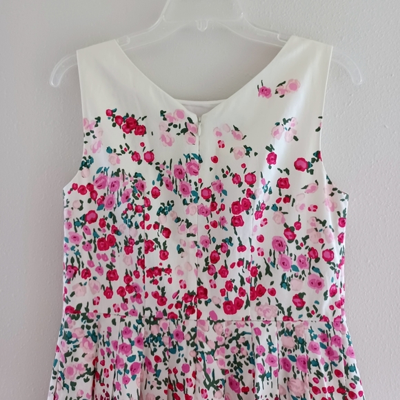 Talbots Floral Pleated Rose Garden Fit & Flare Cotton Dress, size 2 - Picture 8 of 16